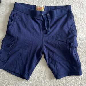 Men’s navy blue cargo sweat shorts
